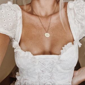 For Love & Lemons Charlotte Lace Up Blouse